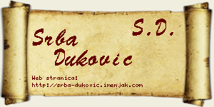 Srba Duković vizit kartica